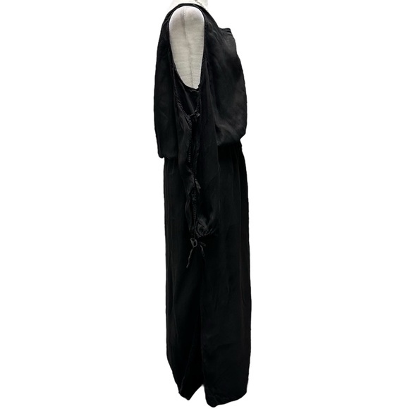 YOUNG FABULOUS & BROKE Black One Shoulder Cupro Maxi Dress L - Picture 4 of 12